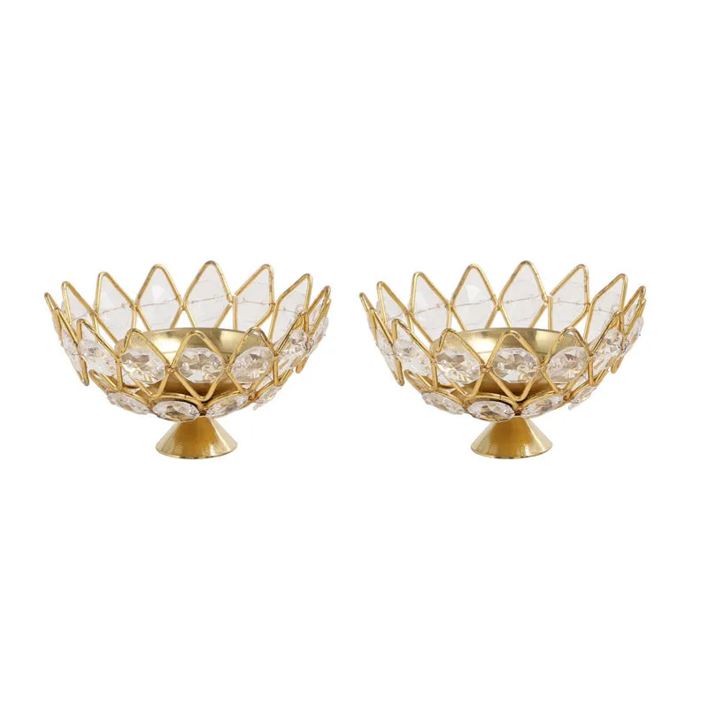 Neelima Crystal Diya (Big) - Set Of Two media 4