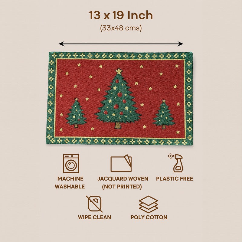 Evergreen Christmas Trees Table Mats - Set Of Two media 5