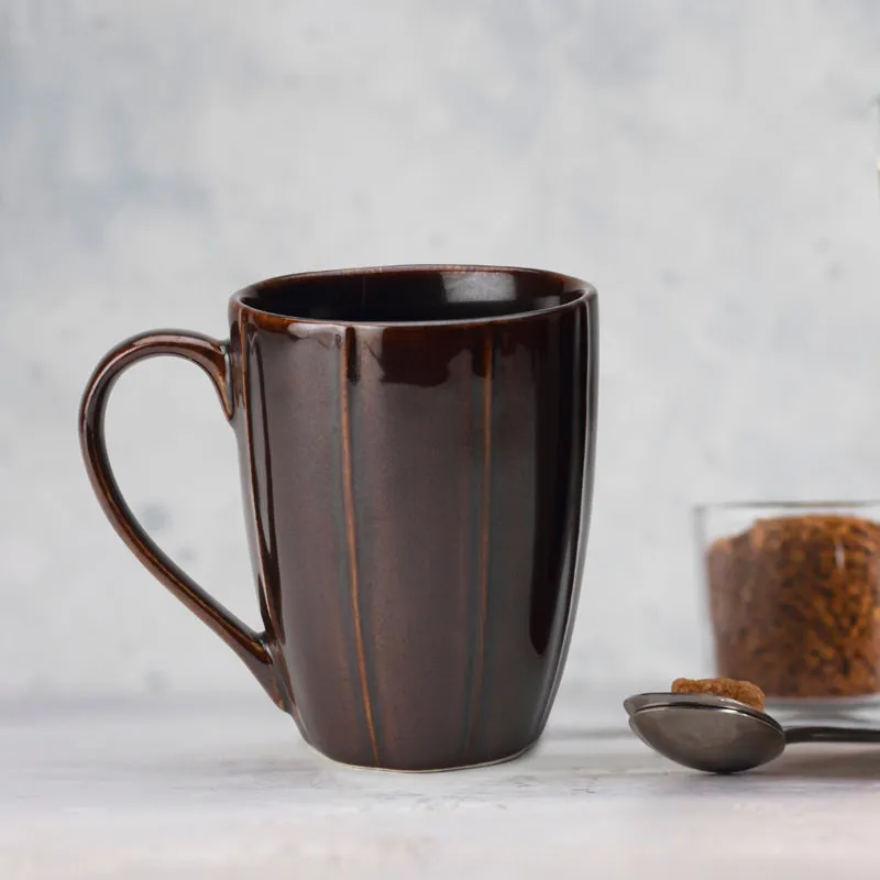 Ciro Porcelain Coffee Mug (300 mL) -Brown media 1