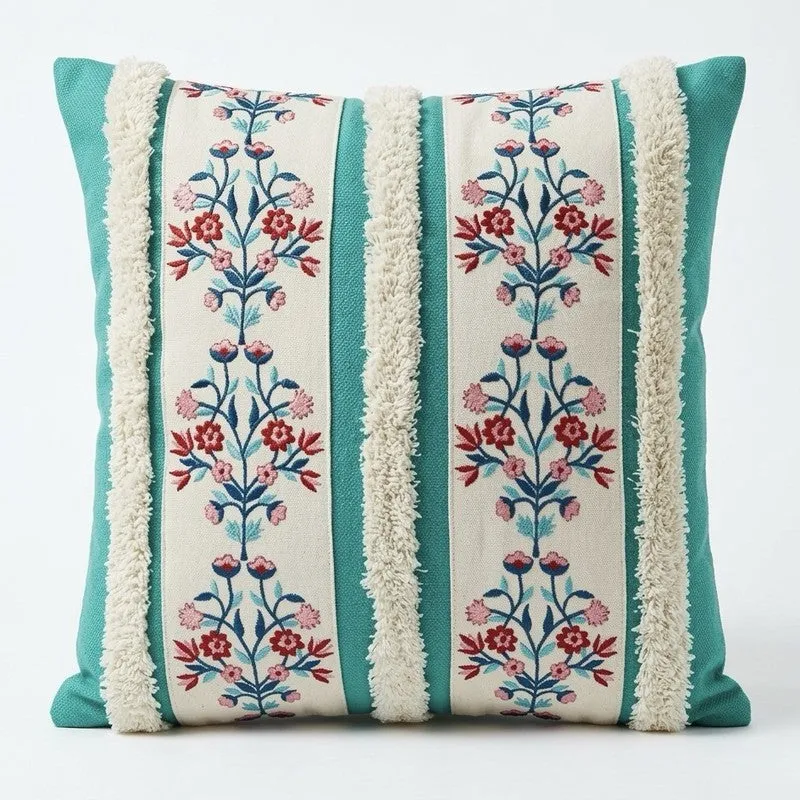Craft Bloom Embroidered Cushion Cover - Green media 5