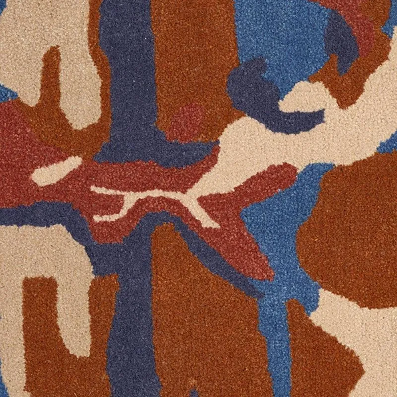 Veles Hand Tufted Abstract Wool & Nylon Carpet - Navy Blue media 5