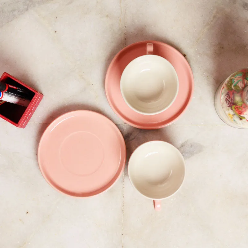 Blush & Brew Cup & Saucer (Pink/240 mL) - Four Piece Set media 6