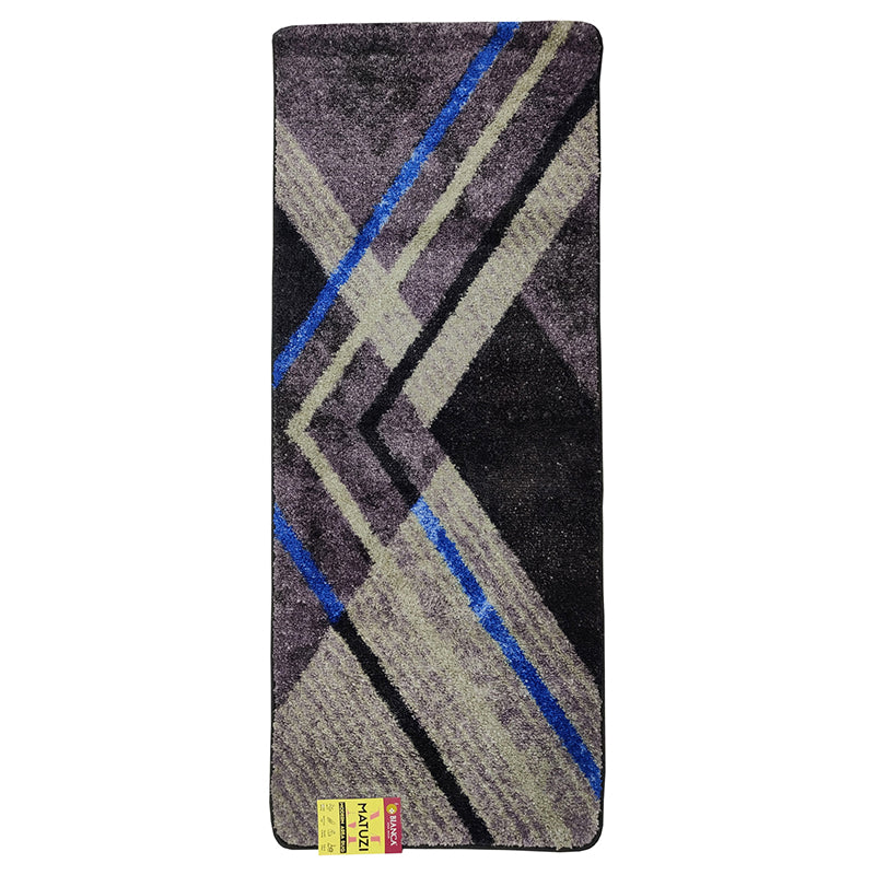 Aaris Geometric Micro Fiber Runner Rug - Dark Grey media 3