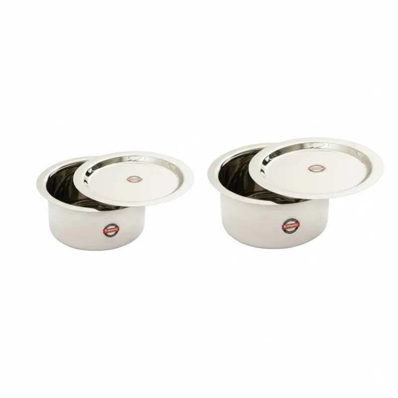 Demure Stainless Steel Pateela With Lid (1000 mL & 1400 mL) - Set of Two media 4