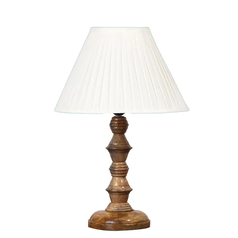 Pleatra II Timber Wooden Table Lamp - White,Brown media 6