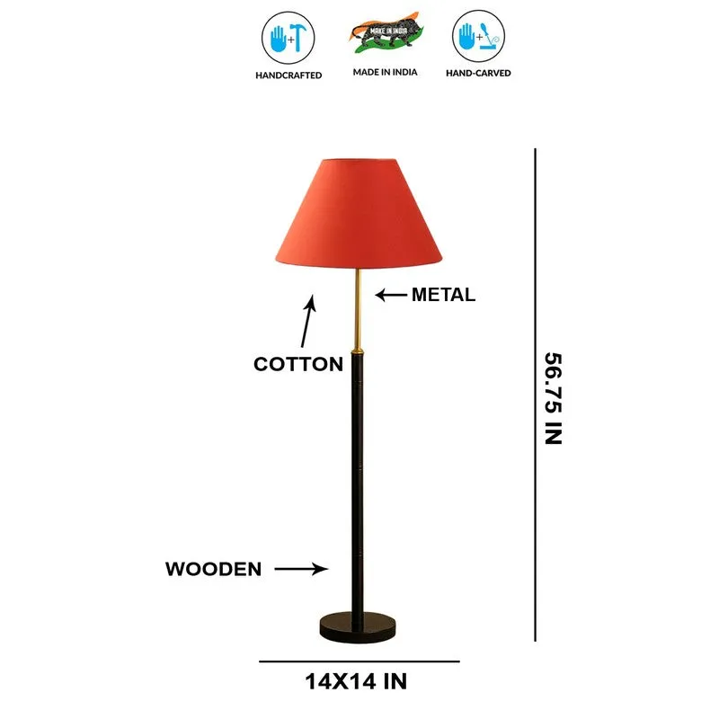 Halo Beam Wooden Floor Lamp - Orange media 8