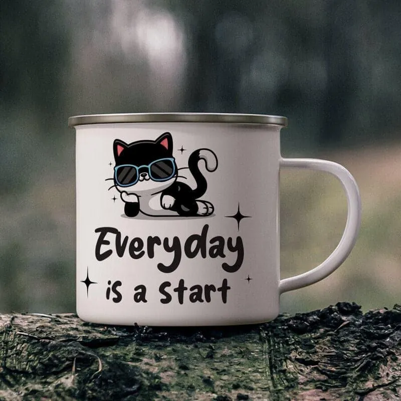 Cat Stainless Steel Coffee Mug (330 mL) media 1