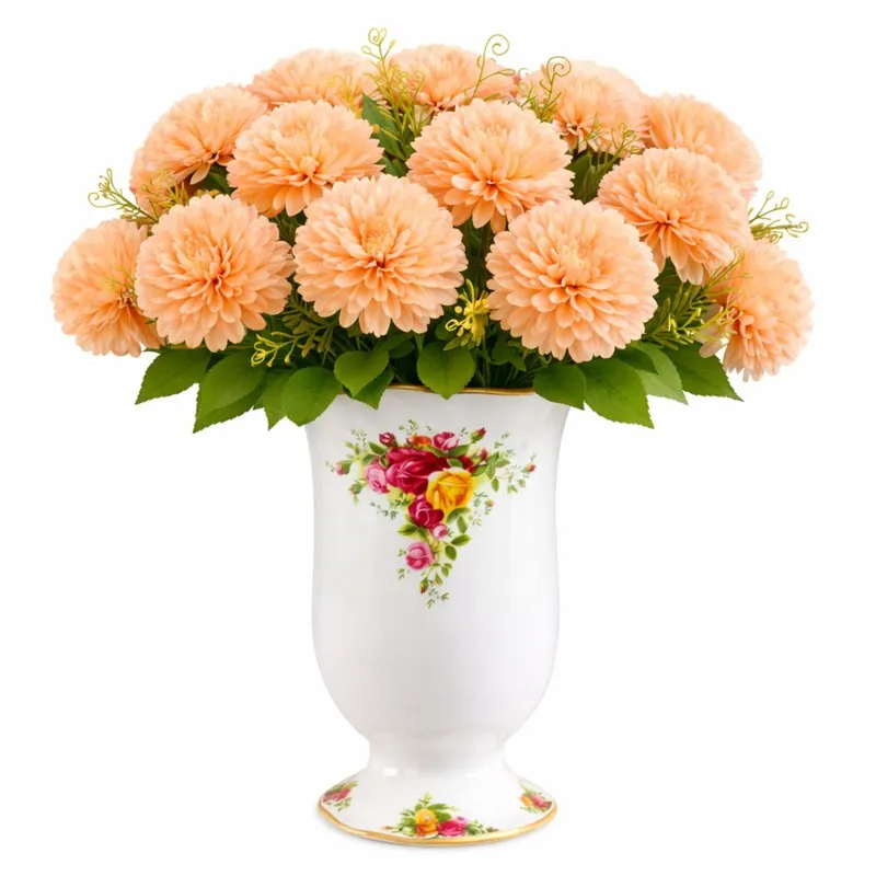 Florisse Artificial Hydrangea Flower (Peach) - Set Of Four media 4
