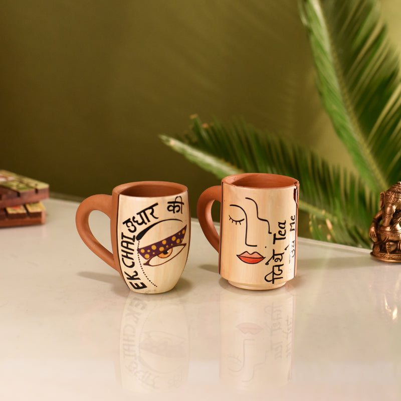 Ek Terracotta Tea Cup (150 mL Each) - Set of Two