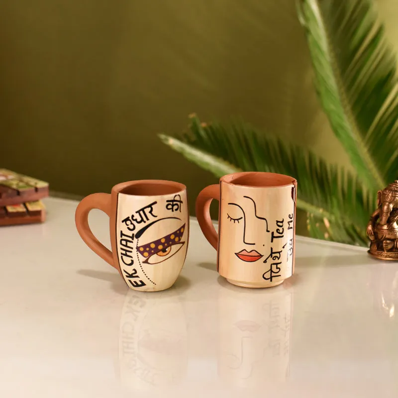 Ek Terracotta Tea Cup (150 mL Each) - Set of Two media 1