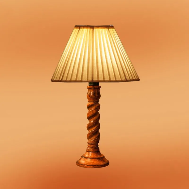 Elvane Oryn Wooden Table Lamp - White media 6