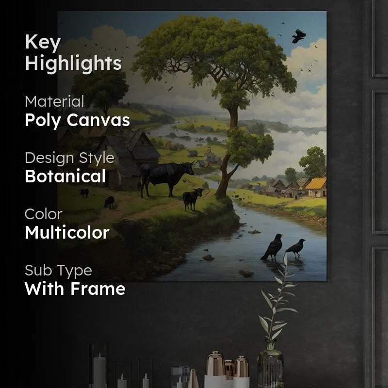 Riverside Village Charm Wall Painting media 2
