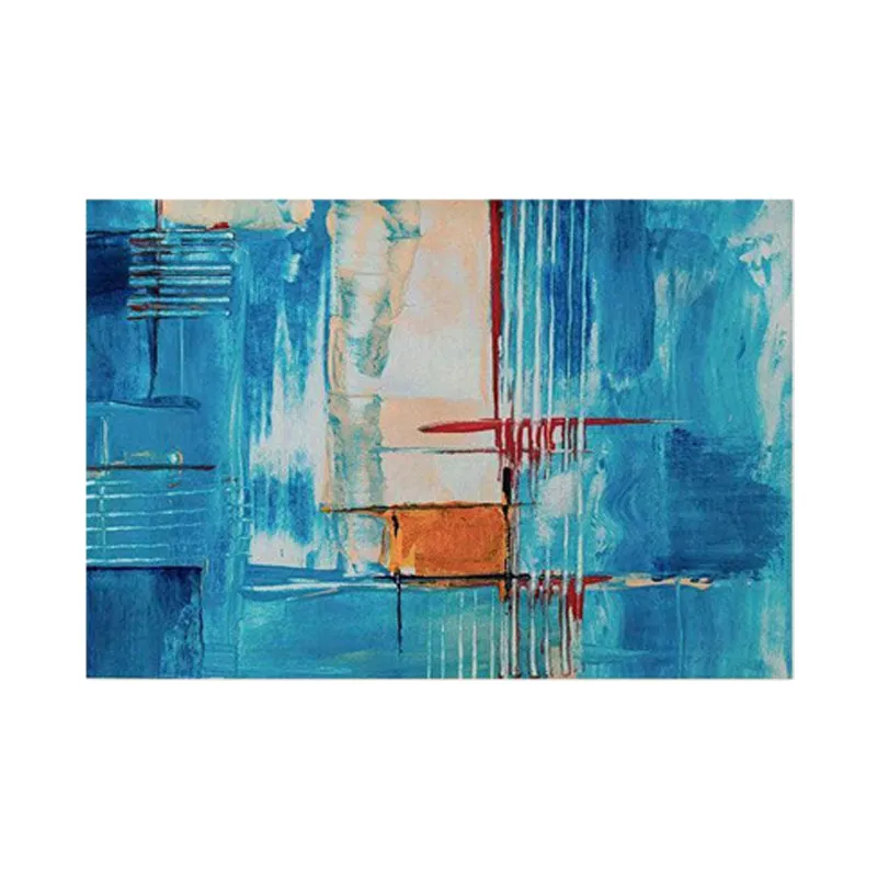 Dusty Blue Abstract Canvas Painting - Gallery Wrap media 6
