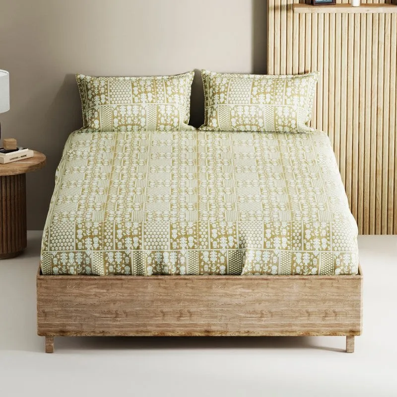 Ulven Cotton Bedsheet (Green) - 144 TC media 3