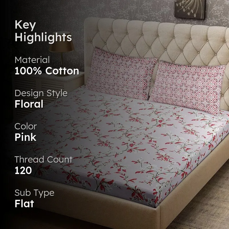 Spring Love Cotton Bedsheet - 120 TC media 2