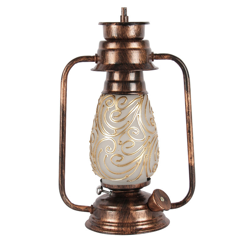 Saagar Mosaic Lantern Iron Table Lamp - Brown,Gold media 5