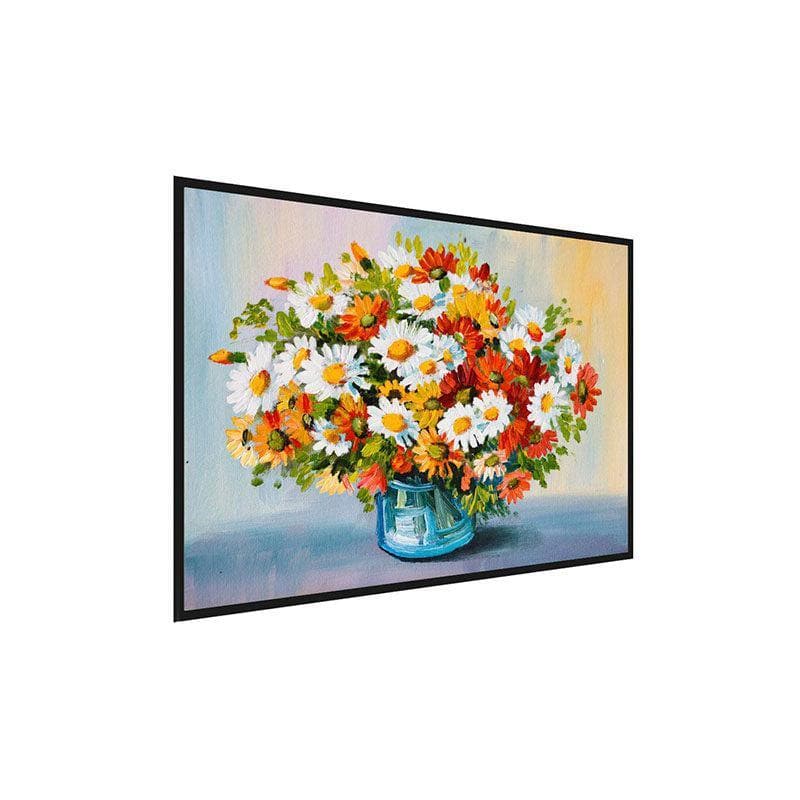 Spring Flowers Canvas Wall Painting - Black Frame media 3
