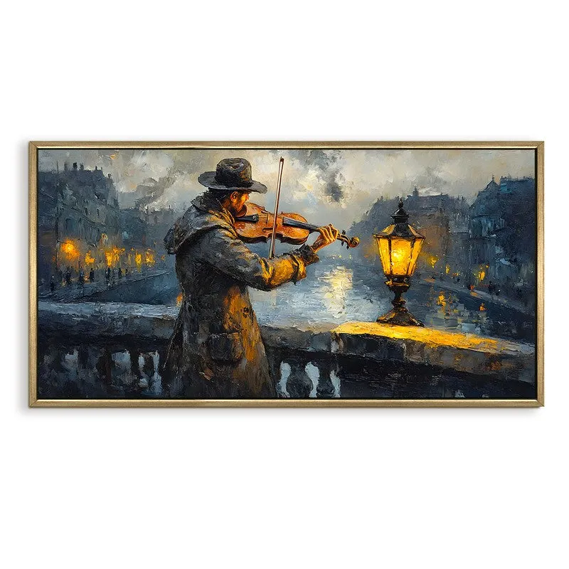Violin at Dusk Canvas Wall Painting With Frame media 3