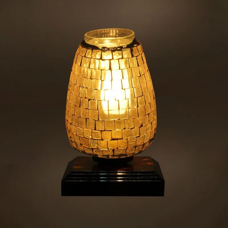 Radiantblend Mosaic Glass Table Lamp With Wooden Base media 7