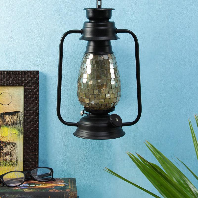 Avina Mosaic Lantern Iron Wall Lamp - Black media 3