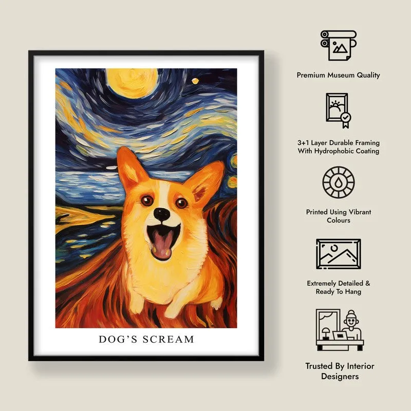 Dog's Scream Archival Canvas Wall Art - Black Frame media 8