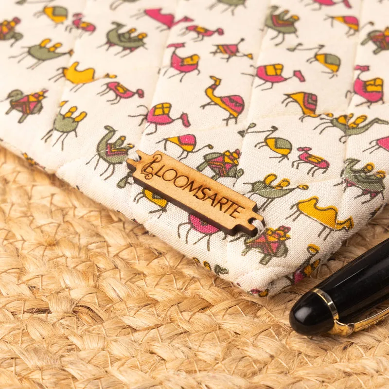 Jungle Block Fabric Travel Pouch media 5