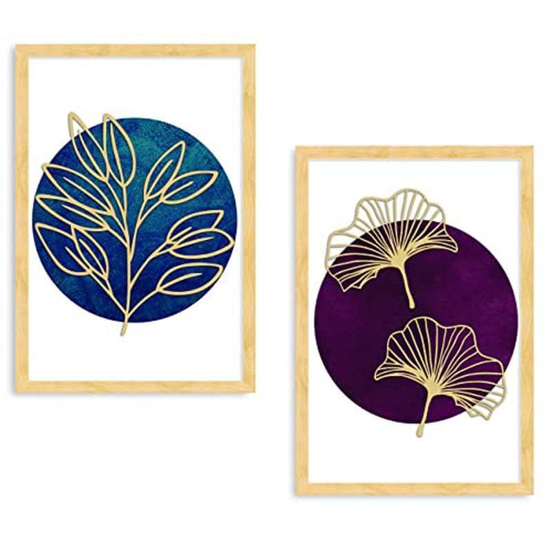 Gold Etched Leaves Wall Art - Set Of Two media 3