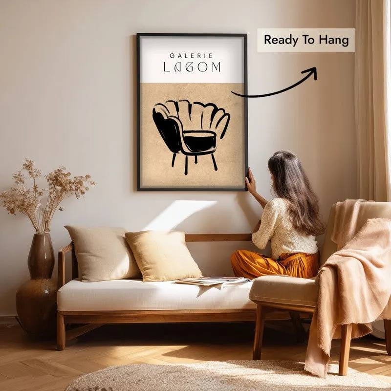 Lagom Lounge Canvas Wall Painting With Black Frame media 7