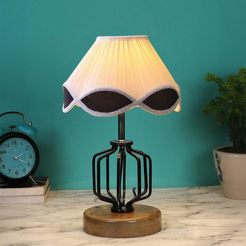 Vinatge Cosmo Fabric Table Lamp - White,Black