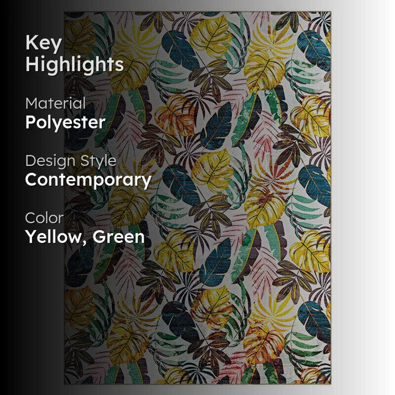 Aiden Tropical Carpet - Yellow & Green media 2