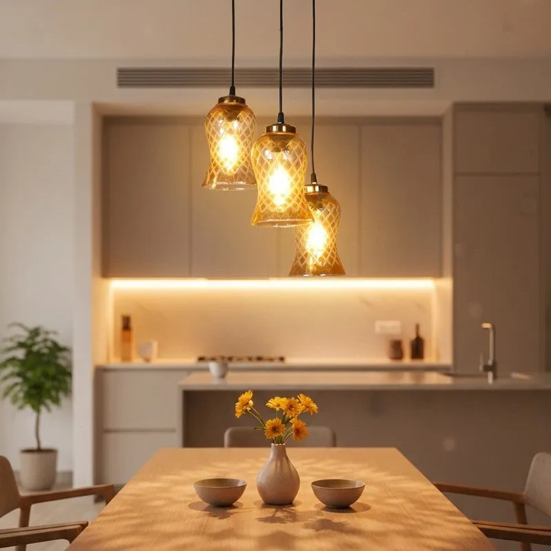 AquaVitra Glass Ceiling Lamp - Gold media 1