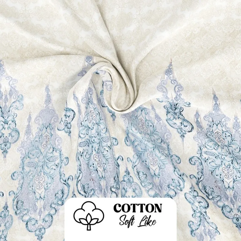 Deyricon Bedsheet (Beige,Blue) - 115 GSM media 6