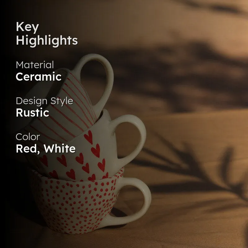 Scarletto Ceramic Tea Cup (200 mL Each) - Set of Three media 2