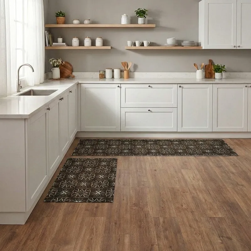 FloorFlora Kitchen Floor Mats (Brown) - Set of Two media 4