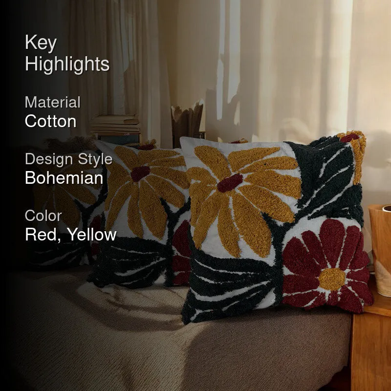 Petal Sunshine Tufted Cushion Cover Set - Set Of Three media 2