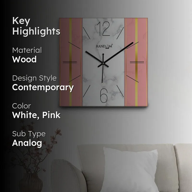 Kyron Analog Wall Clock - White,Pink media 2