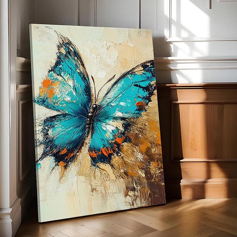 Papillon Bleu Canvas Modern Wall Art media 3