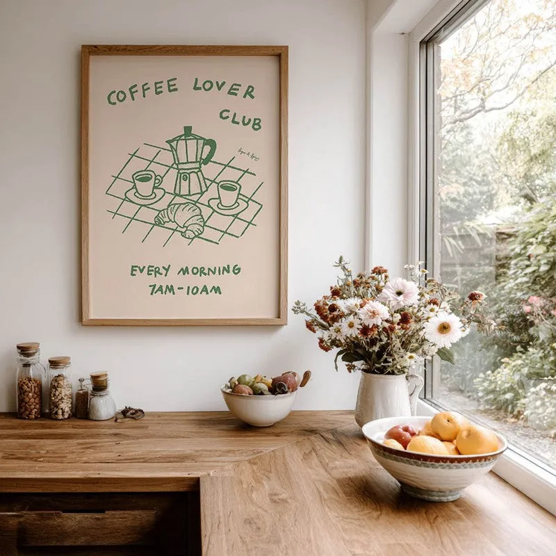 The Coffee Club Archival Canvas Wall Art - Brown media 7