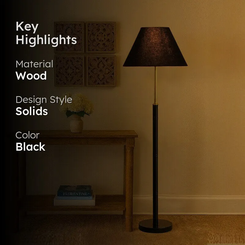 Halo Beam Wooden Floor Lamp - Black media 2