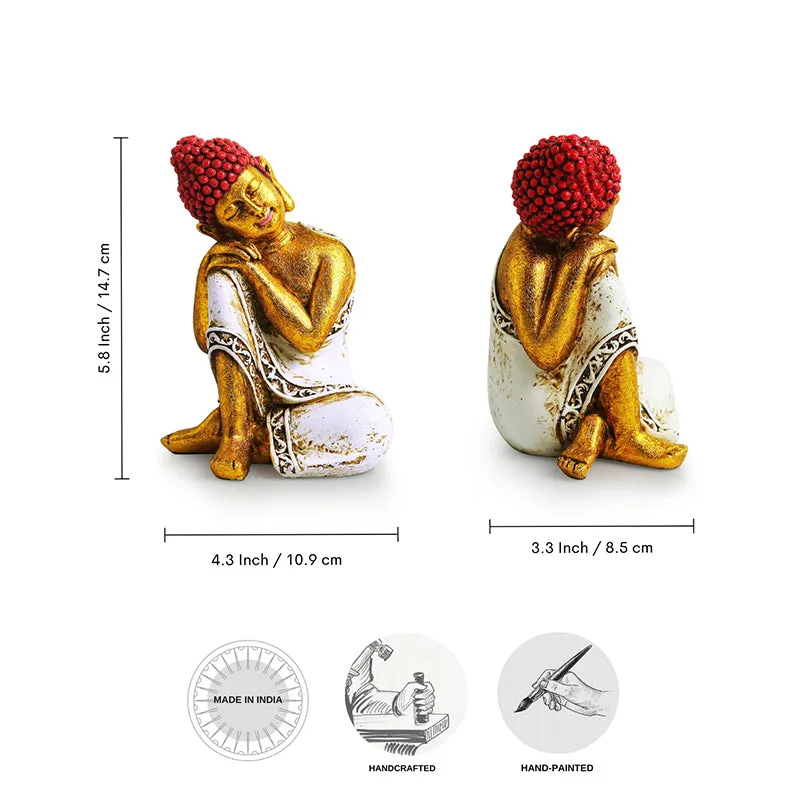 Buddha In Thought Resin Idol media 6
