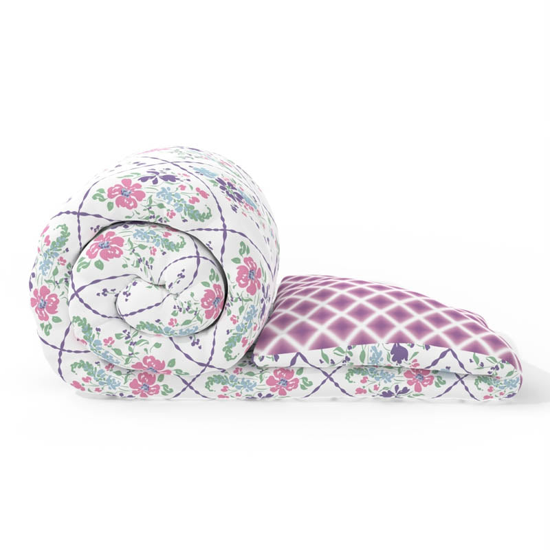 Manisha Reversible Microfiber Comforter (Pink) - 150 GSM media 5
