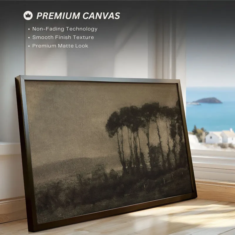 Shades Of Trees Wood Wall Art With Frame - Black media 4