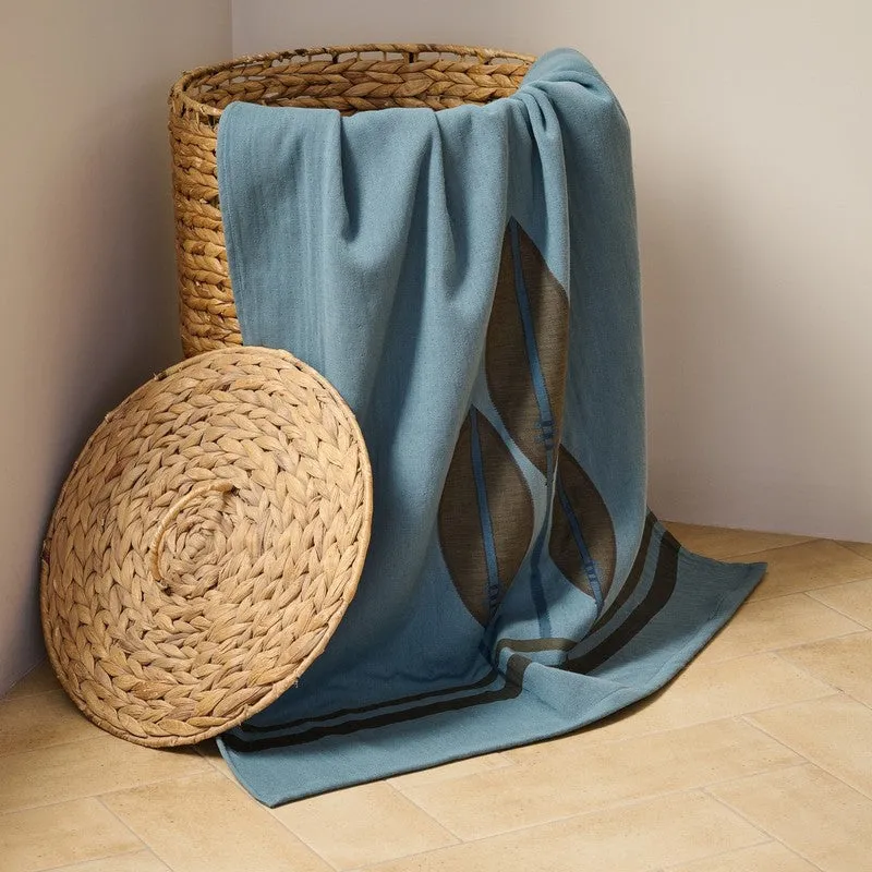 Rustic Petal Cotton Bath Towels - Blue media 3