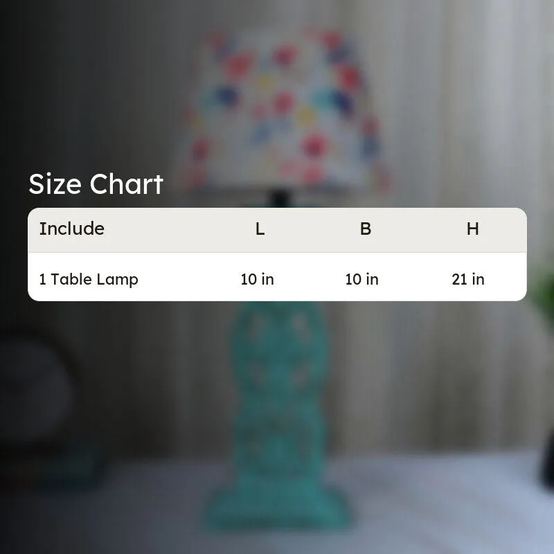 Luna Borealis Sigil Printed Mango Wood Table Lamp - Multicolor media 4