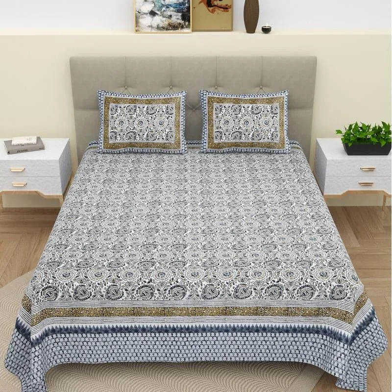 Dobesa Ethnic Cotton Bedsheet - 124 TC media 3