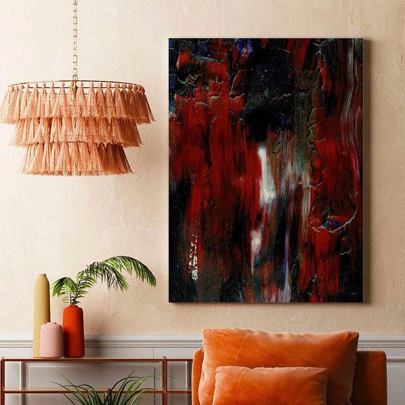 Black Night Abstract Canvas Painting - Gallery Wrap