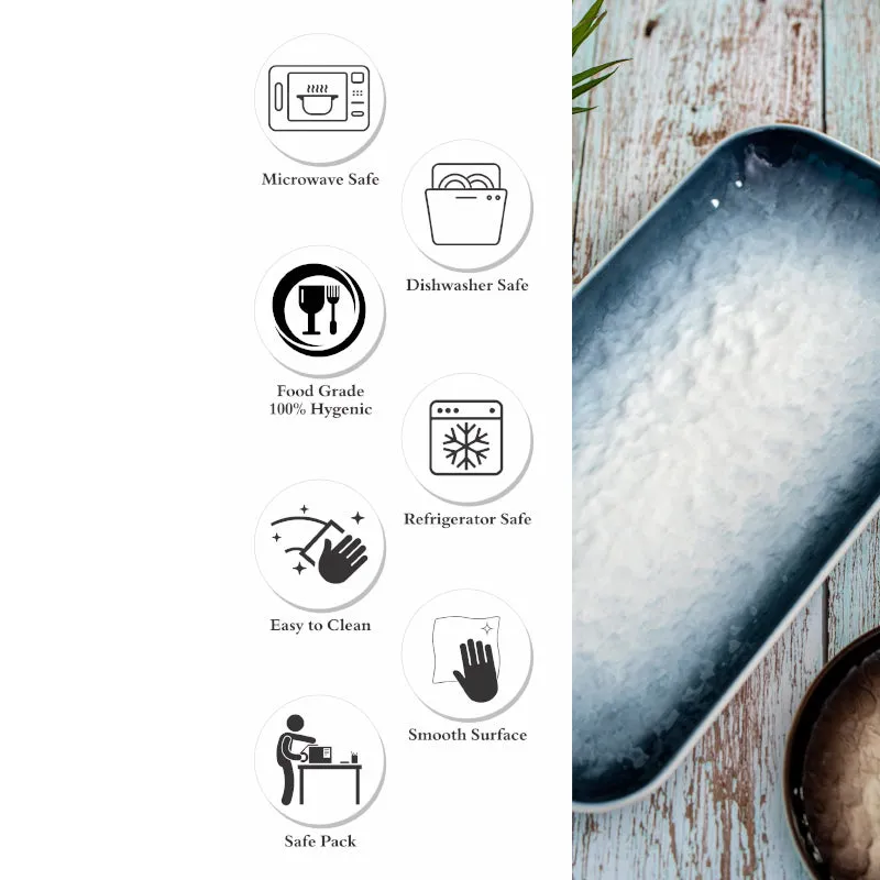 Nomura Rectangle Porcelain Platter - Blue media 5