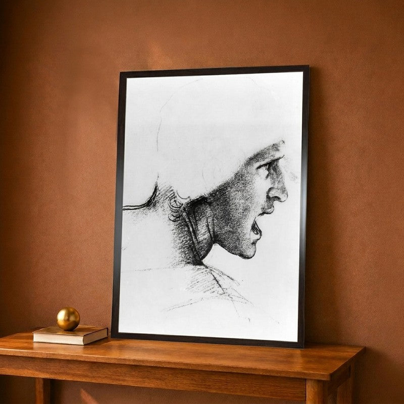 Study Of The Head Of A Soldier Canvas Wall Painting - 12 x 16 Inches