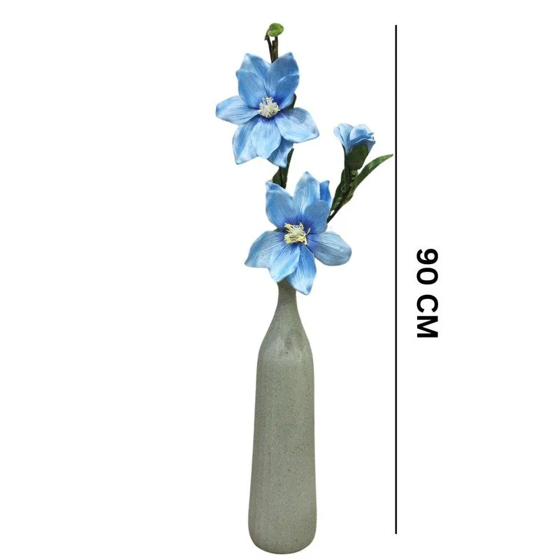 Artificial Magnolia Flower Stick - Blue,Green media 6