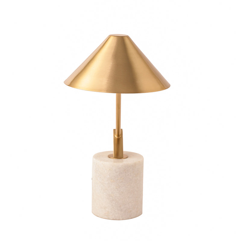 Golden Peak Marble Table Lamp - White,Gold media 5